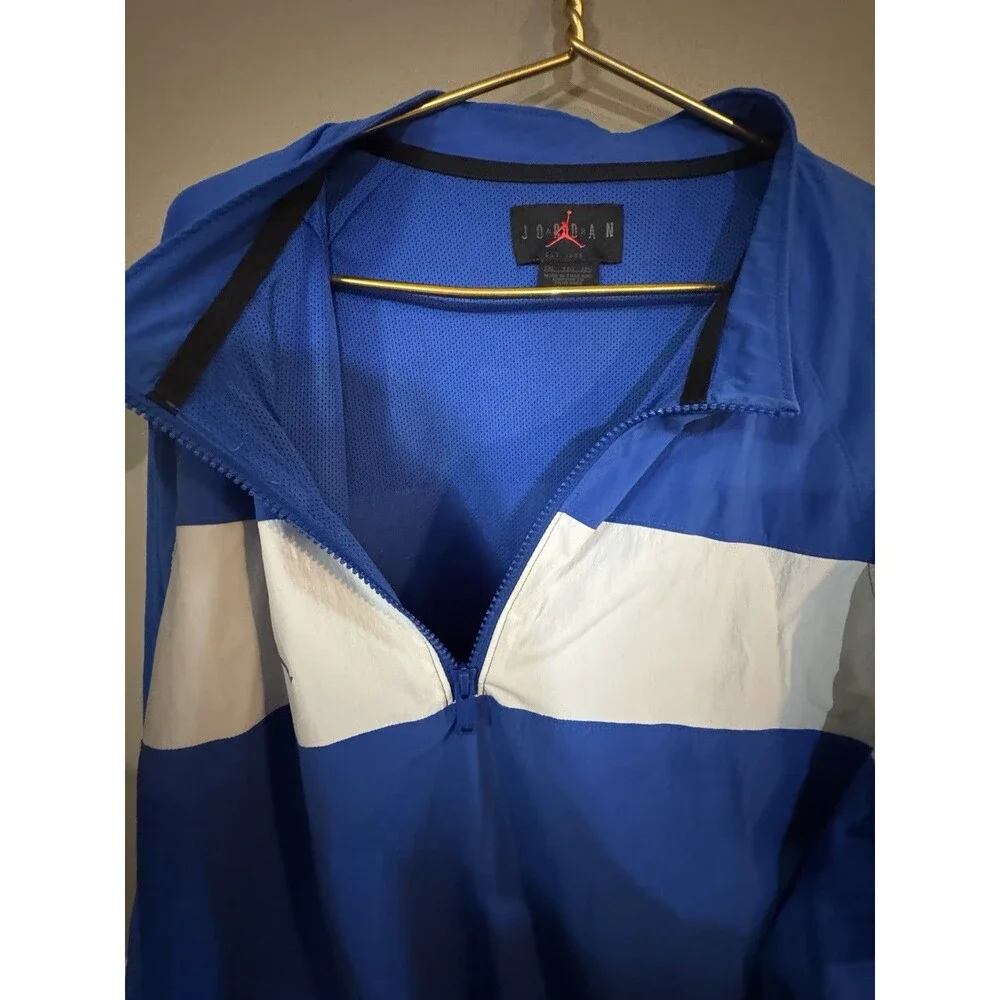 Nike Jordan Team Woven Long Sleeve Pullover Jacket Royal Blue Sz XXL